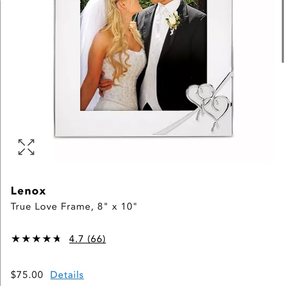 Lenox luxury “true love” mirrored picture frame frame with hearts. - Picture 8 of 8